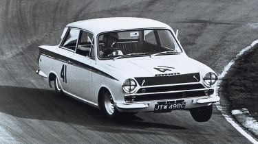 Ford Lotus Cortina on track